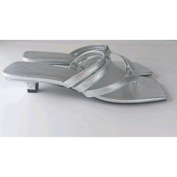 Open Edit Jagger Kitten Heel Sandals Women's Sliver Size US 8 - Picture 2 of 10